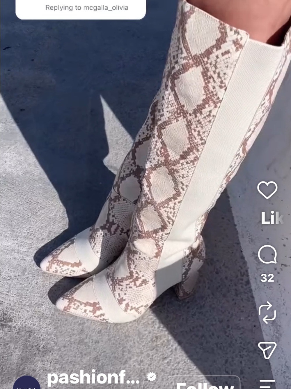Pashion Convertible Flat to Heel Python Print Knee High Boots 8 Like new